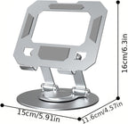 360 degree Rotatable  Multi-Function Metal Laptop & Phone Stand Silver