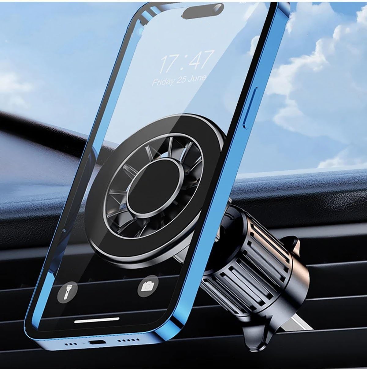 YC19 Hooked Style Wireless Car Holder - Black