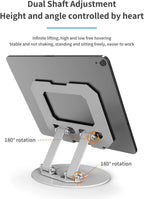 360 degree Rotatable  Multi-Function Metal Laptop & Phone Stand Silver