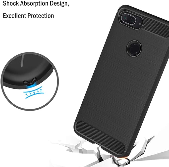 Google Pixel3a XL Slim Carbon Fibre Shockproof Rugged Case Cover Black