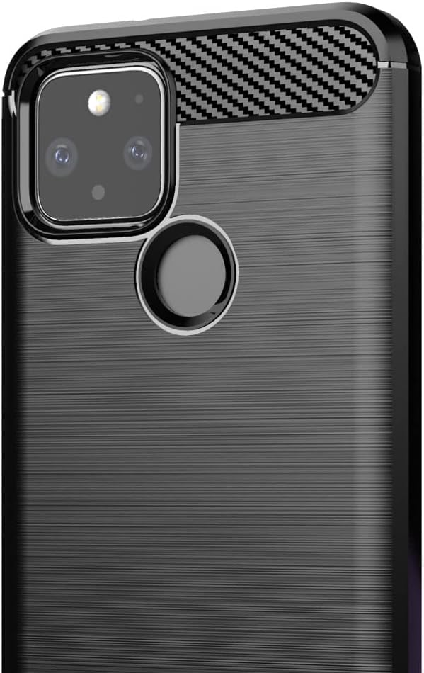 Google Pixel 5 Slim Carbon Fibre Shockproof Rugged Case Cover Black