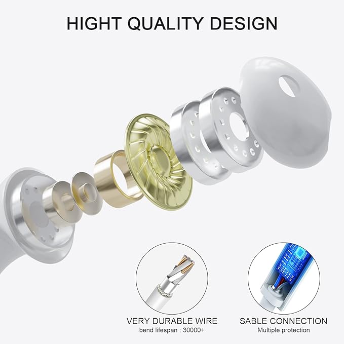 Wired Earpiece Lighting White