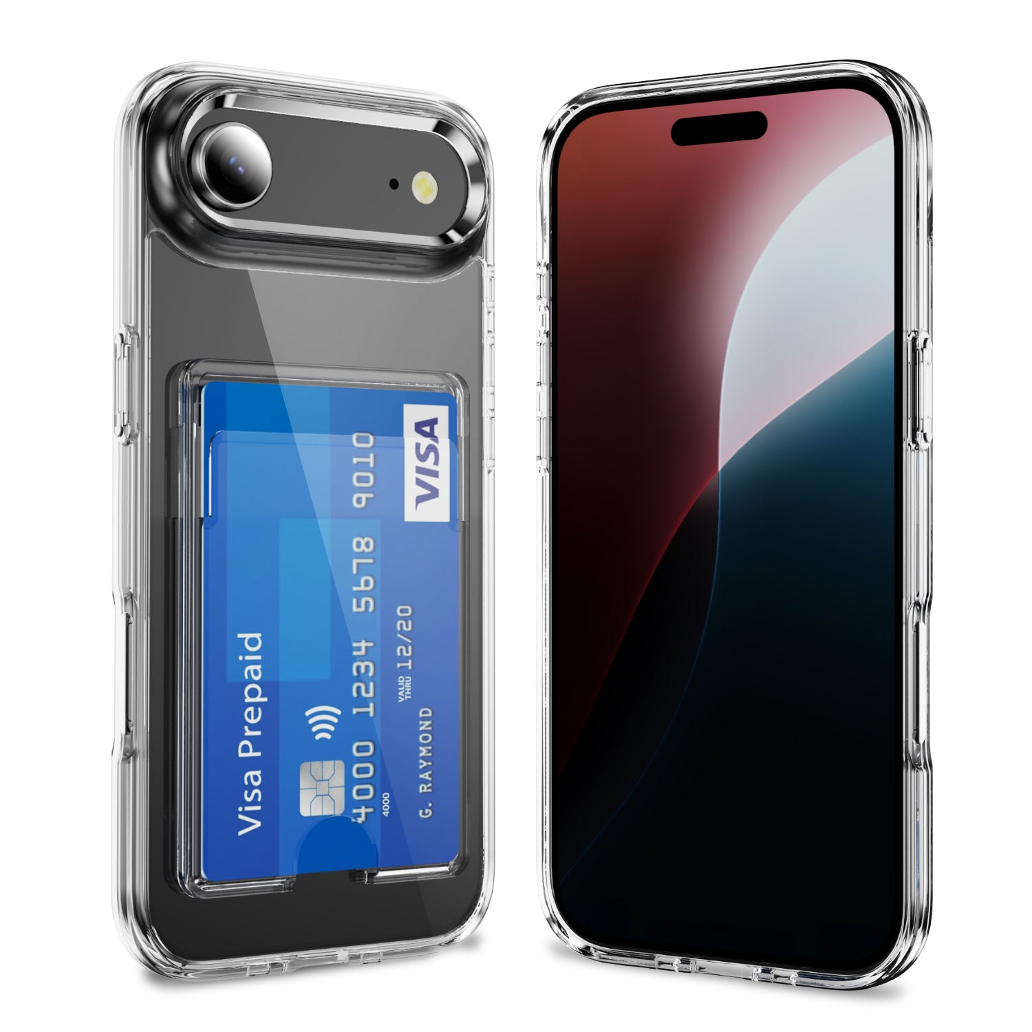 iPhone 17 Air Shockproof Hard Card Holder Back Case Clear