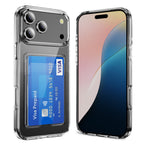 iPhone 17 Pro Shockproof Hard Card Holder Back Case Clear