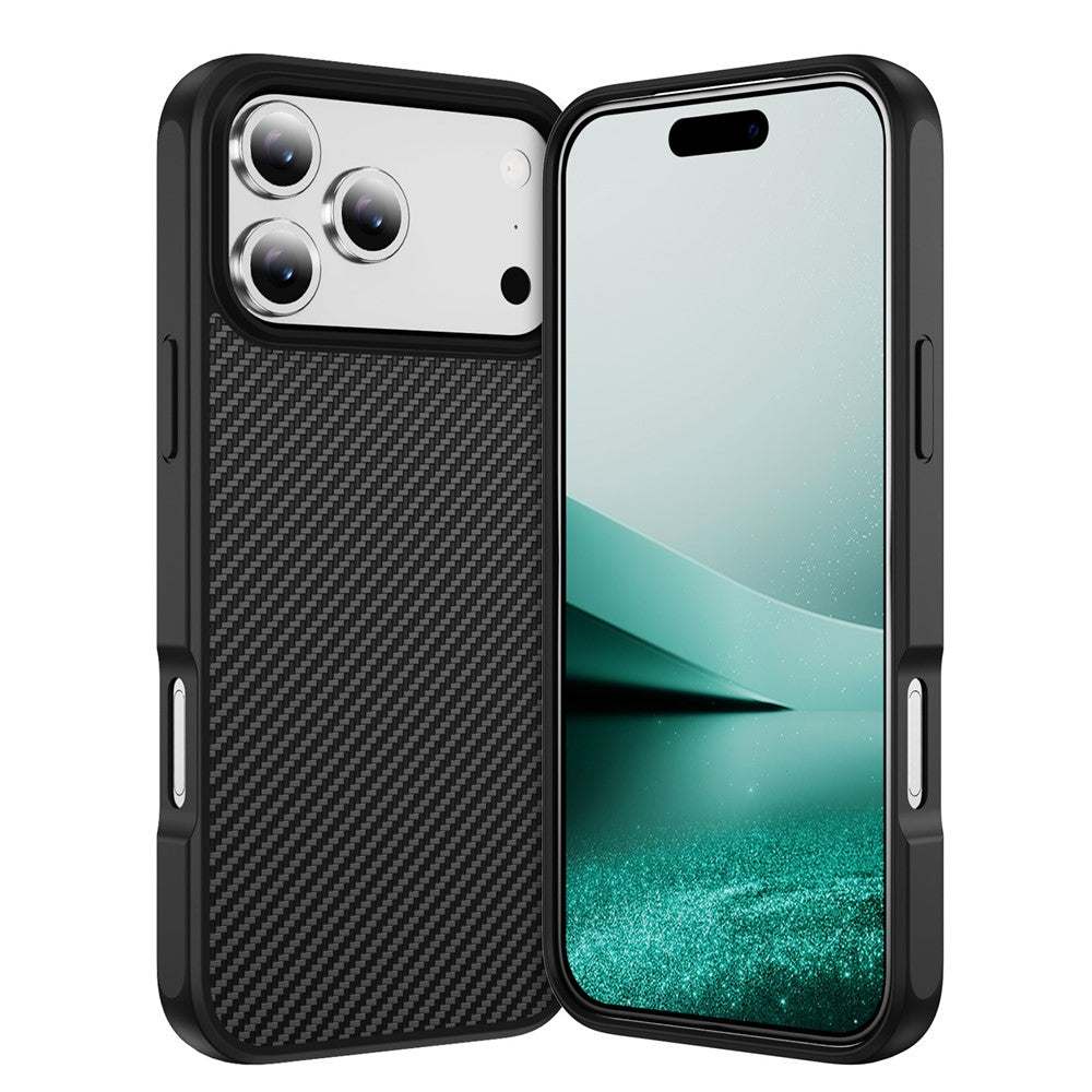 iPhone 17 Pro/Pro Max Carbon Fiber Texture MagSafe Case Black
