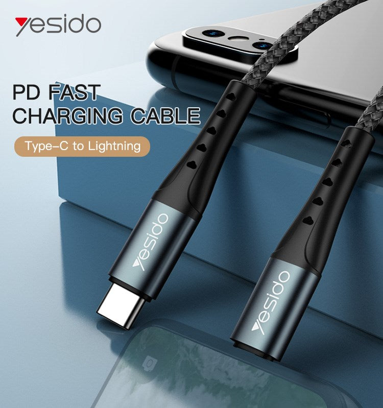 Yesido C TO LIGHTNING / 2.4A YESIDO Cable 2M Black