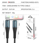 Yesido C TO LIGHTNING / 2.4A YESIDO Cable 2M Black