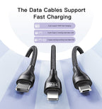 Yesido 3 in 1 Data Type-C cable YESIDO Cable Black
