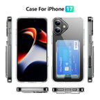 iPhone 17 Shockproof Hard Card Holder Back Case Clear
