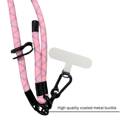 Adjustable Sturdy Rope Crossbody Phone Lanyard Pink