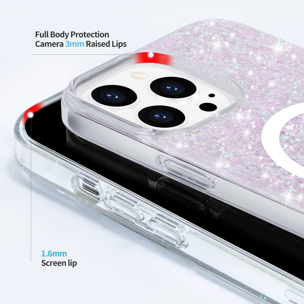 Nebula Magic Glitter iPhone MagSafe Case - Purple Silver