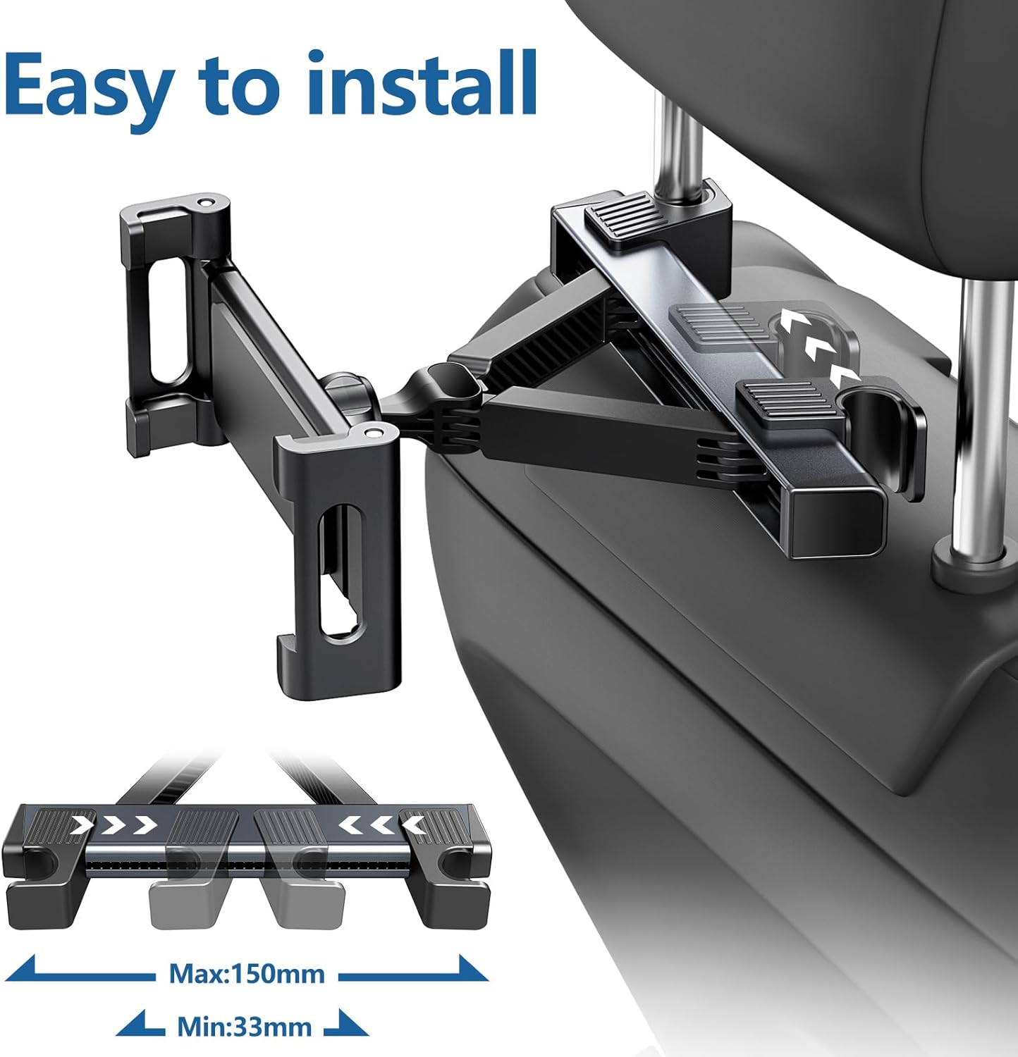 Universal Tablet Holder Car Backseat Car Holder Black