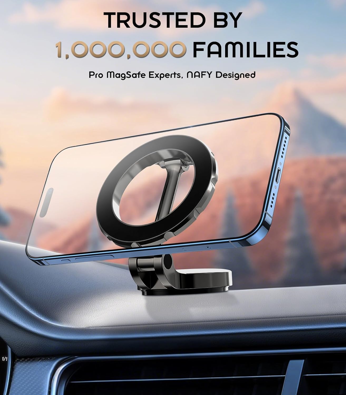 Ultra Alloy Folding 360 Rotating Magnetic Car Phone Holder