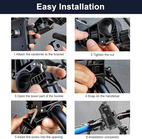 Universal fixed handlebar motorcycle phone holder