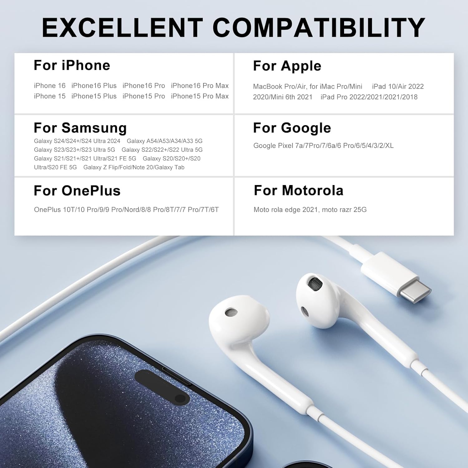 Wired Earpiece Type-C White