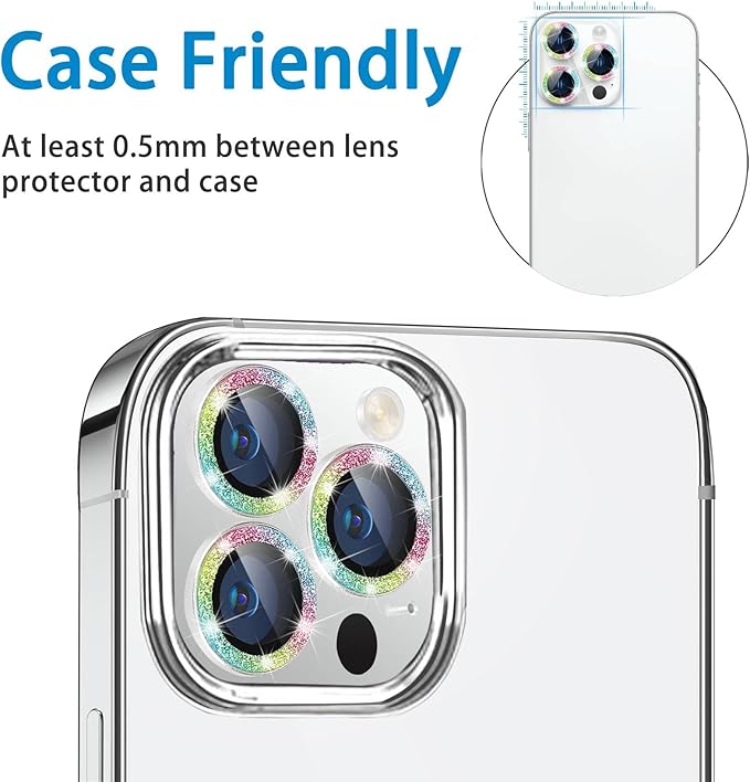 iPhone Camera Lens Protector Tempered Glass Diamond Colorful (1 Piece)