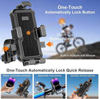 Universal fixed handlebar motorcycle phone holder