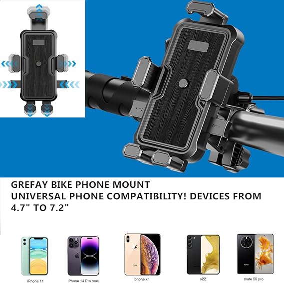 Universal fixed handlebar motorcycle phone holder