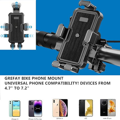 Universal fixed handlebar motorcycle phone holder