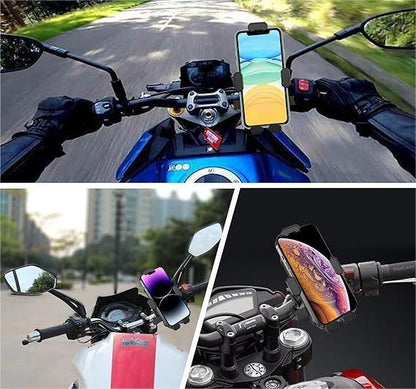 Universal fixed handlebar motorcycle phone holder
