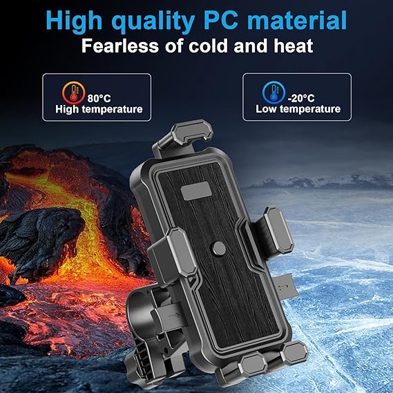 Universal fixed handlebar motorcycle phone holder