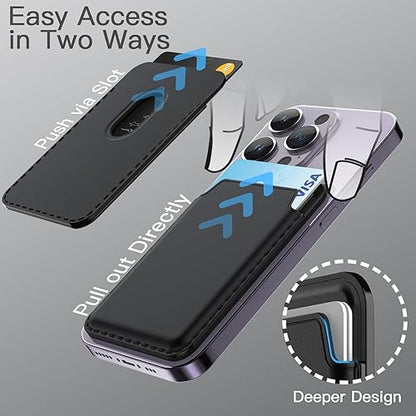PU Leather Magsafe Card Wallet Black