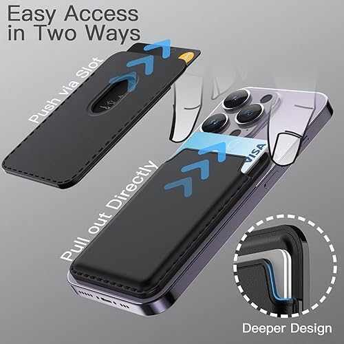 PU Leather Magsafe Card Wallet Black
