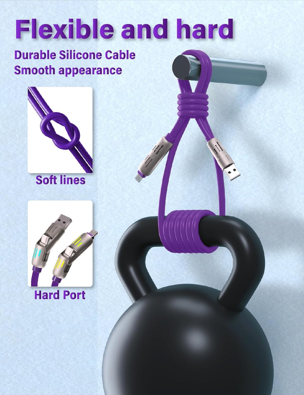 240W 4-in-1 Multi USB Fast Charging & Data Cable