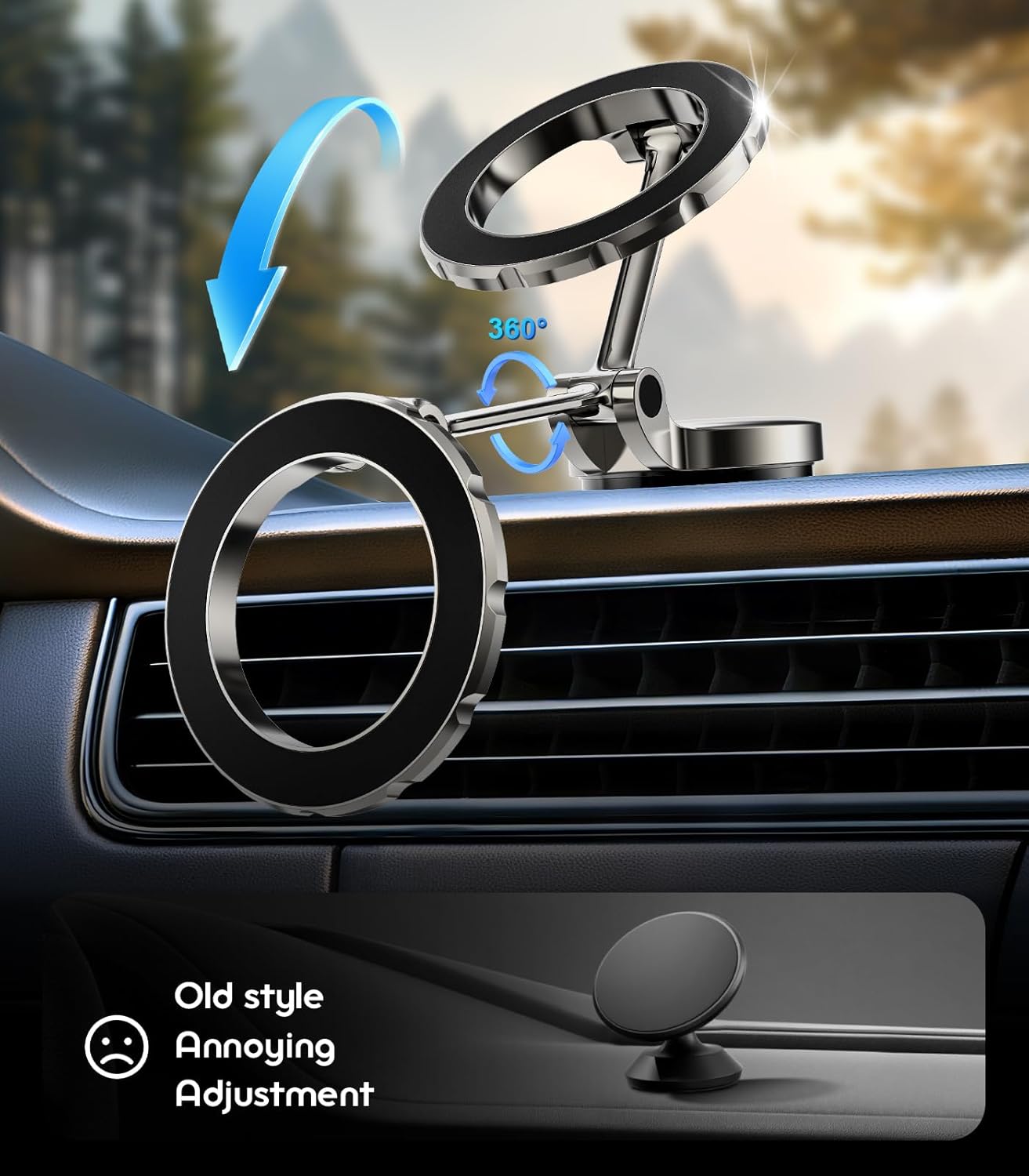 Ultra Alloy Folding 360 Rotating Magnetic Car Phone Holder