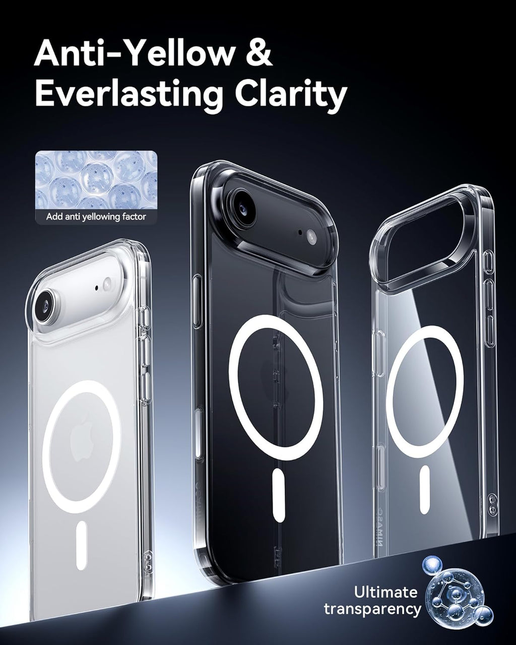 iPhone 17 series Magnetic Back Cover Case Clear