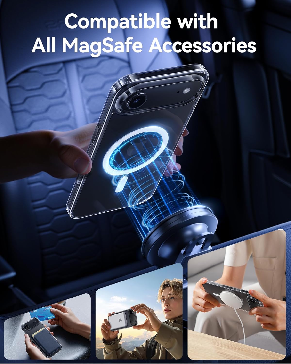 iPhone 17 series Magnetic Back Cover Case Clear