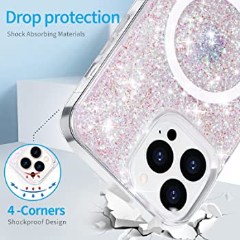 Nebula Magic Glitter iPhone MagSafe Case - Purple Silver