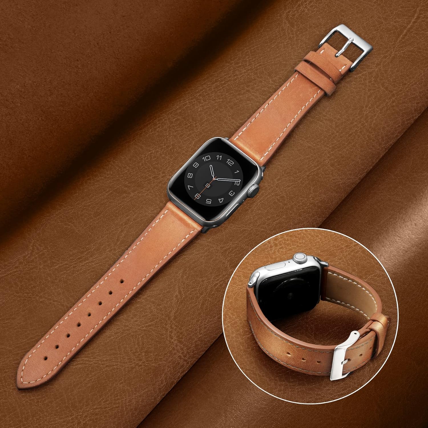 Apple Watch Genuine Leather Band with Buckle Case
