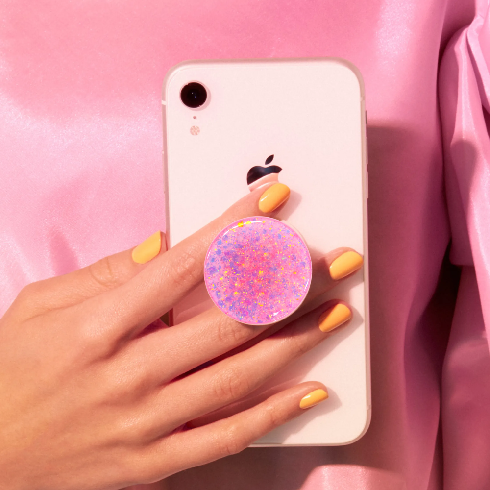 Phone Grip Iridescent Confetti Pink