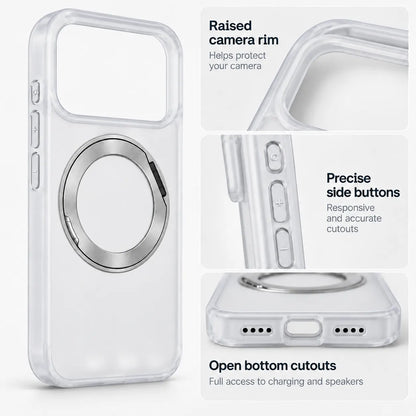 360 Degree Rotatable Ring Kickstand Case White