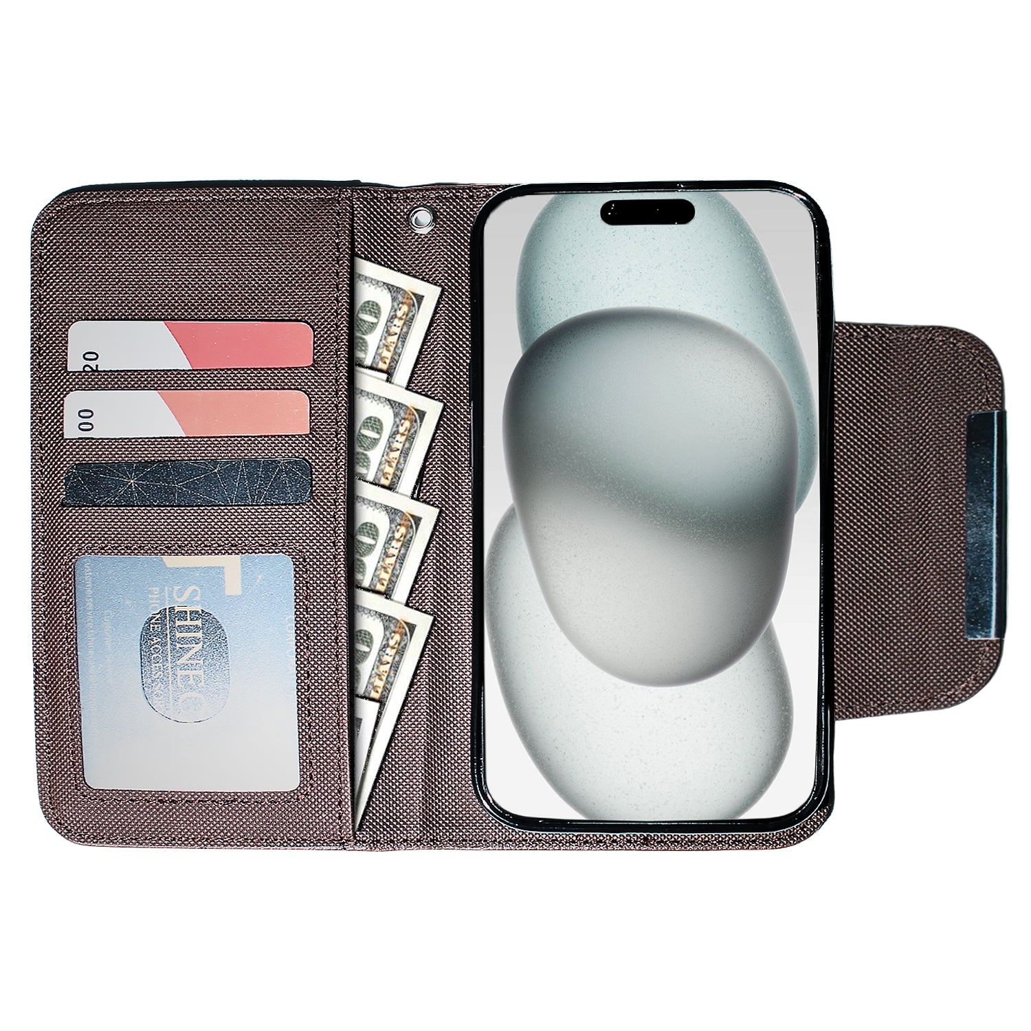 Magnetic Detachable Wallet Case Brown - iPhone Cases