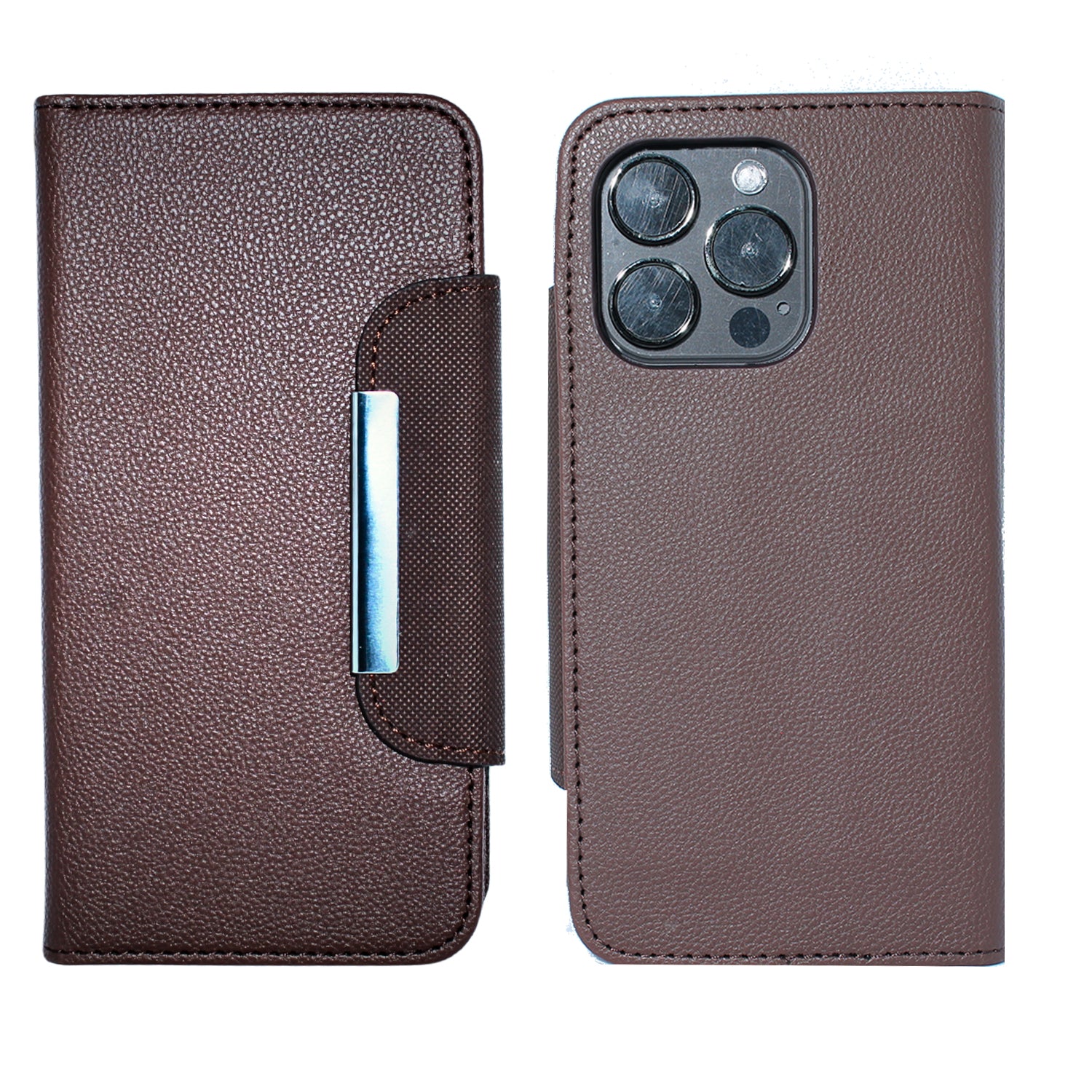 Magnetic Detachable Wallet Case Brown - iPhone Cases