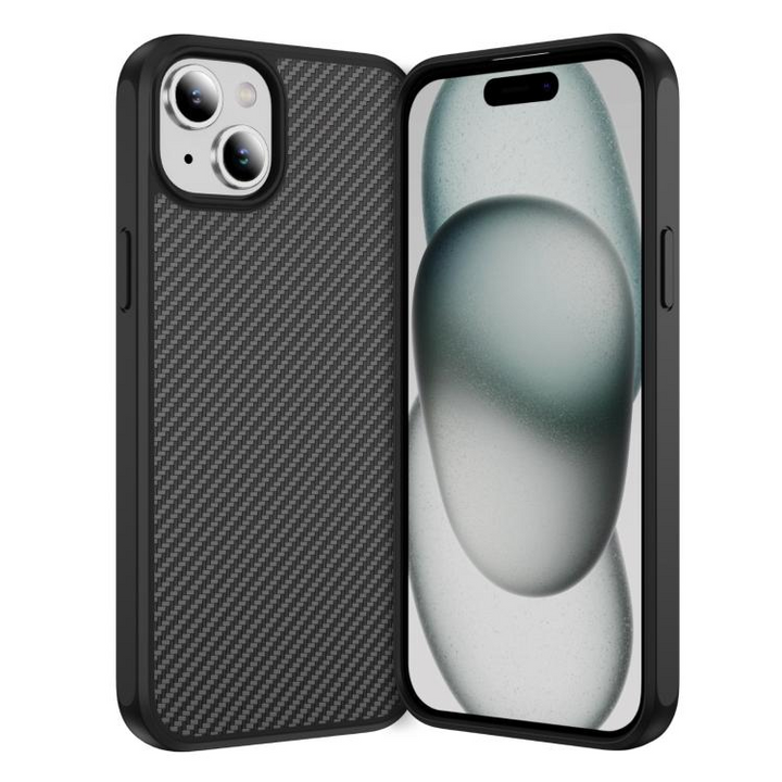 iPhone 13/14/15/16/17e Max Carbon Fiber Texture MagSafe Case Black