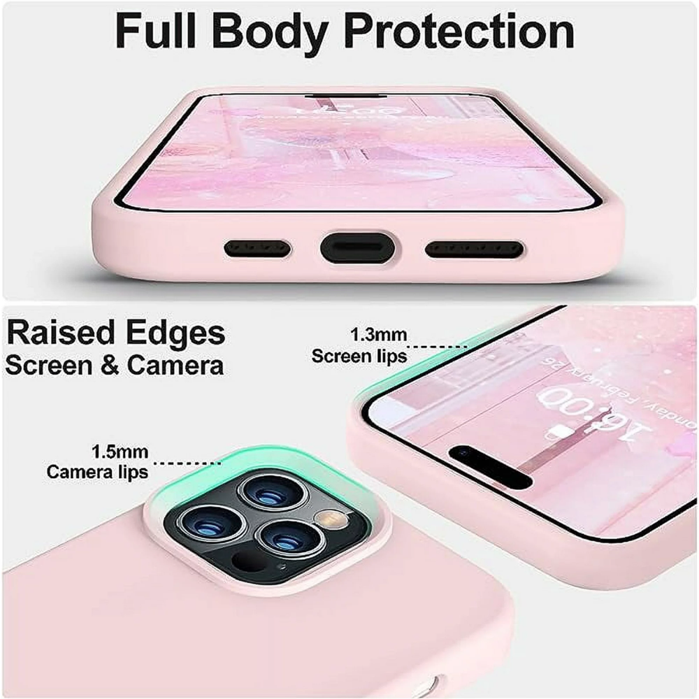 iPhone 15/14/13 Silicone Rubber Case Sand Pink