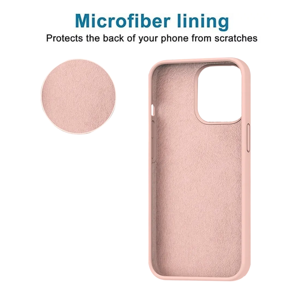 iPhone 15/14/13 Silicone Rubber Case Sand Pink