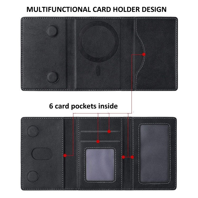 Slim Tri-Fold MagSafe Wallet & Phone Stand Black