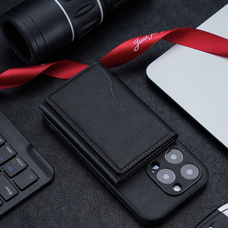 Slim Tri-Fold MagSafe Wallet & Phone Stand Black