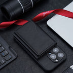 Slim Tri-Fold MagSafe Wallet & Phone Stand Black