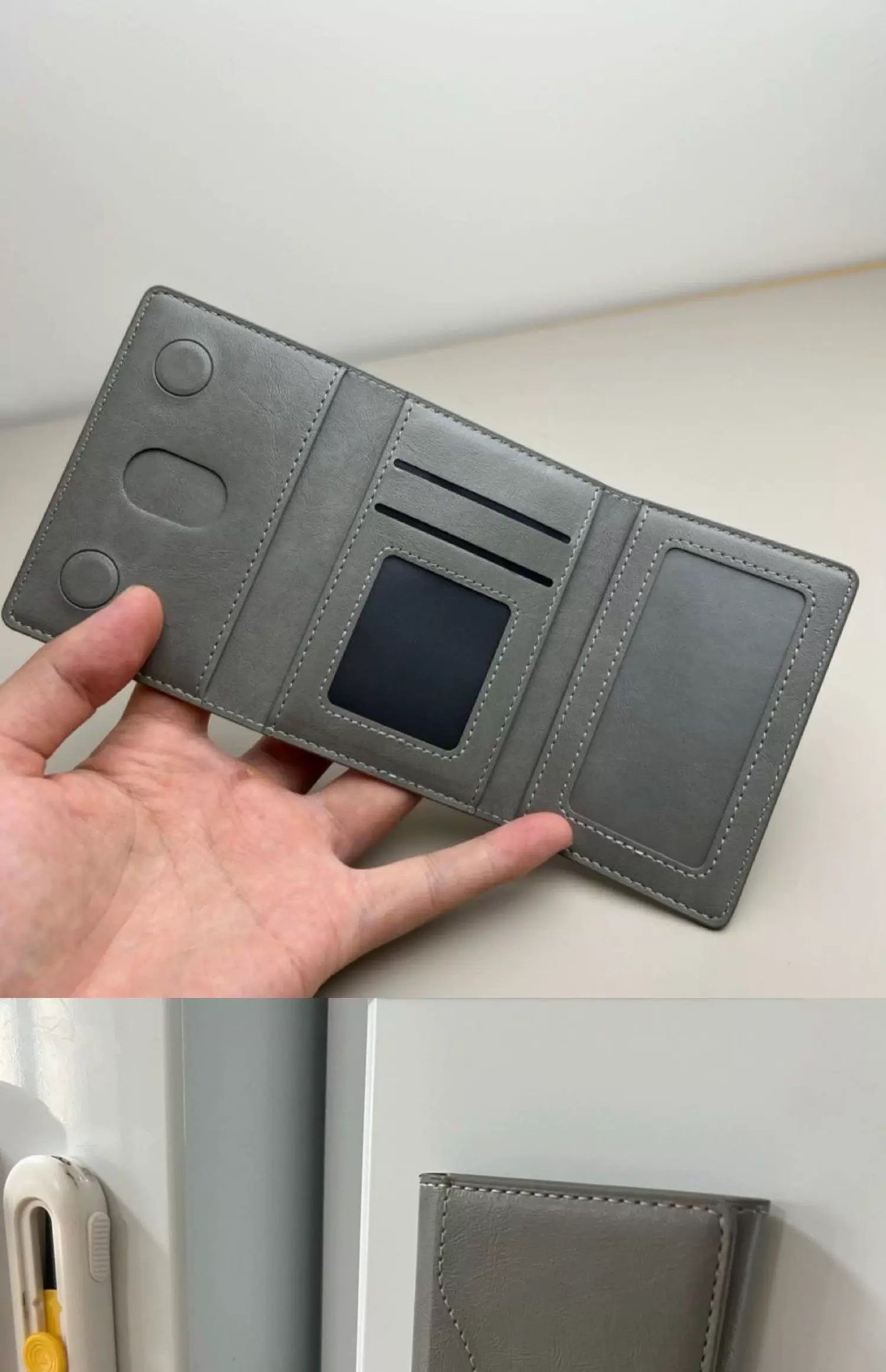 Slim Tri-Fold MagSafe Wallet & Phone Stand Grey
