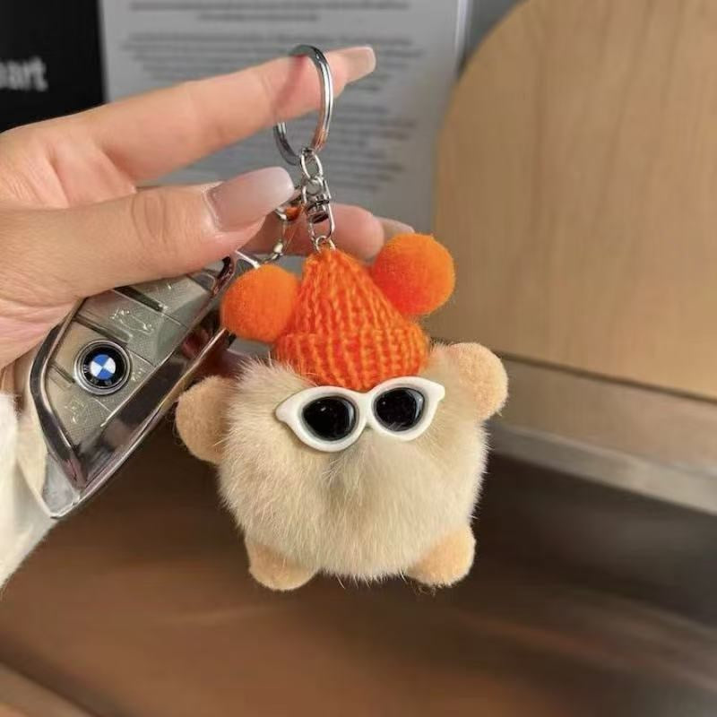 Cartoon plush Small Coal Doll Keychain