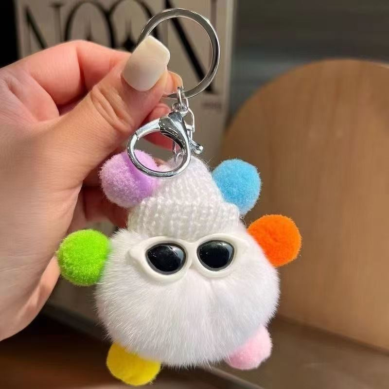 Cartoon plush Small Coal Doll Keychain