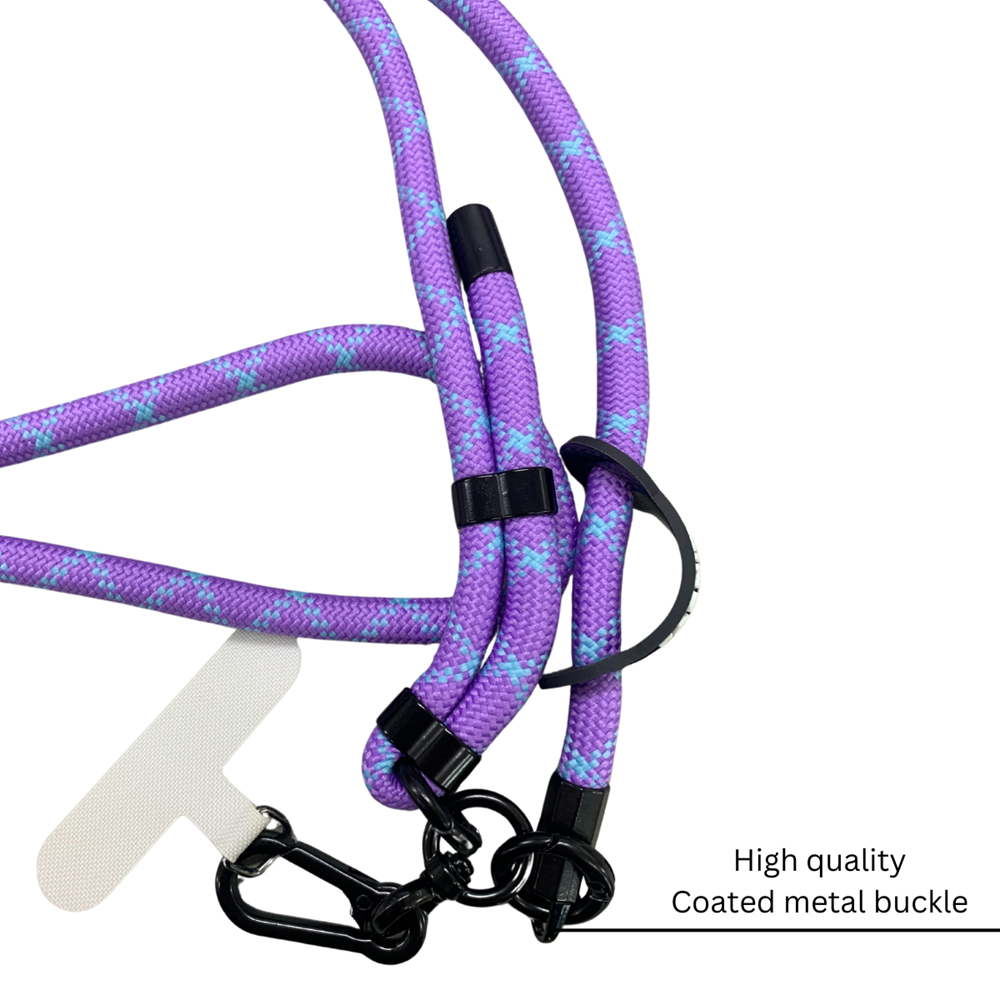 Adjustable Sturdy Rope Crossbody Phone Lanyard Purple