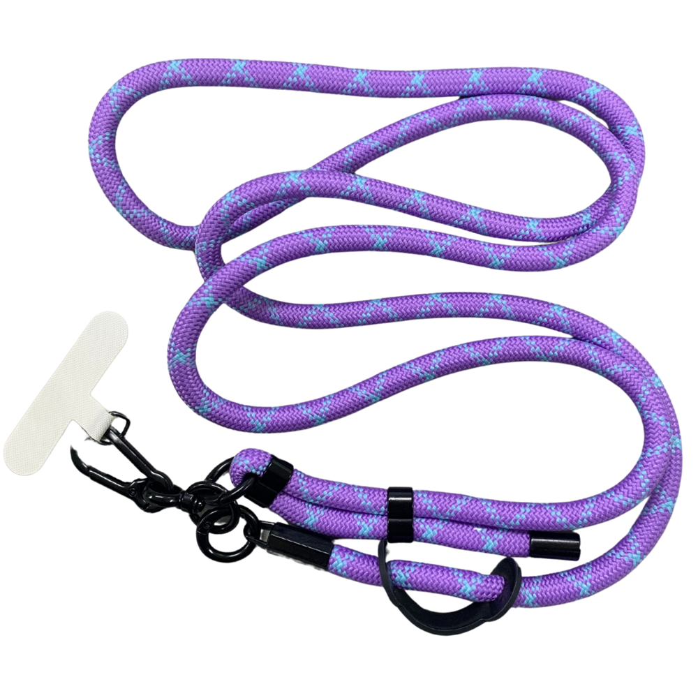 Adjustable Sturdy Rope Crossbody Phone Lanyard Purple