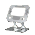360 degree Rotatable  Multi-Function Metal Laptop & Phone Stand Silver