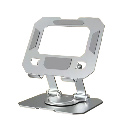 360 degree Rotatable  Multi-Function Metal Laptop & Phone Stand Silver